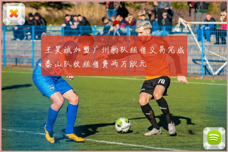 王昊斌加盟广州豹队租借交易完成泰山队收租借费两万欧元